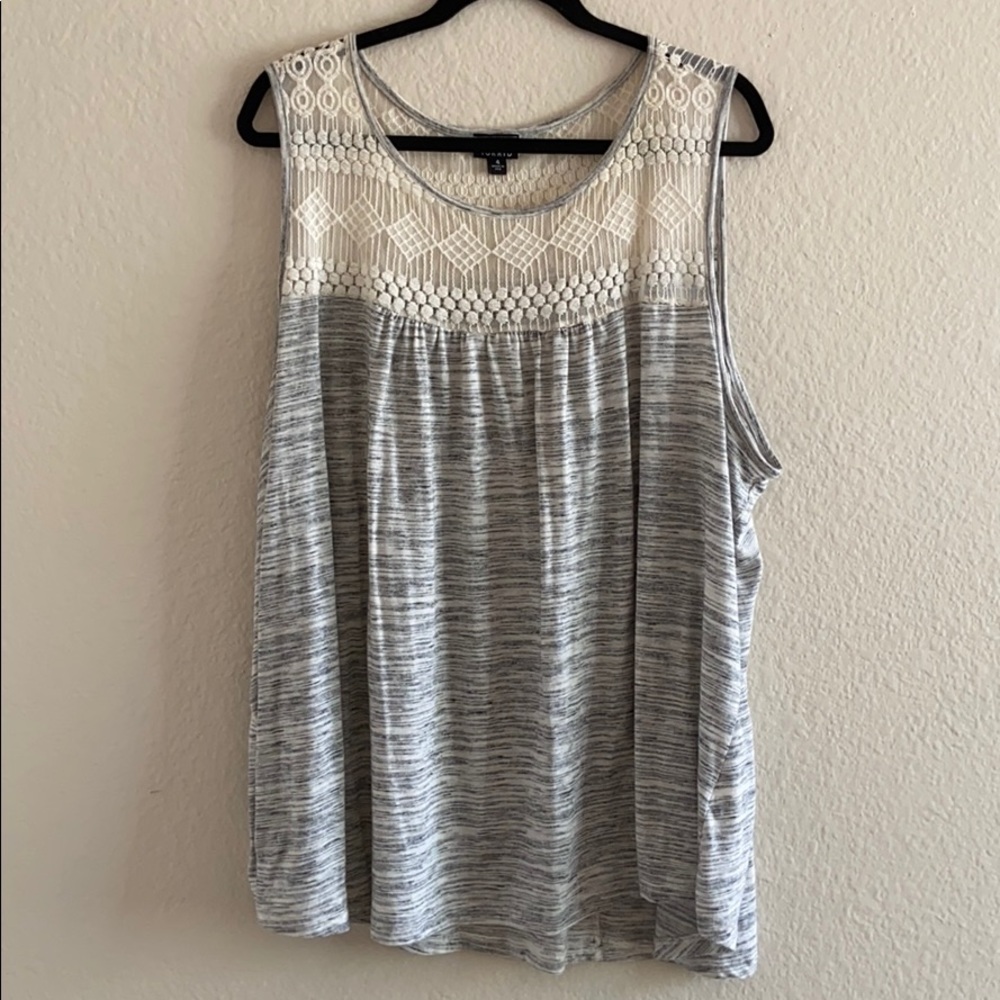 PLUS SIZE Lace Racerback Top